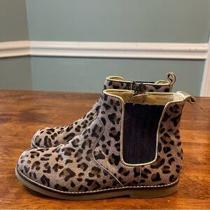 Mini Boden Leather Chelsea Boots leopard print size 32 1.5
